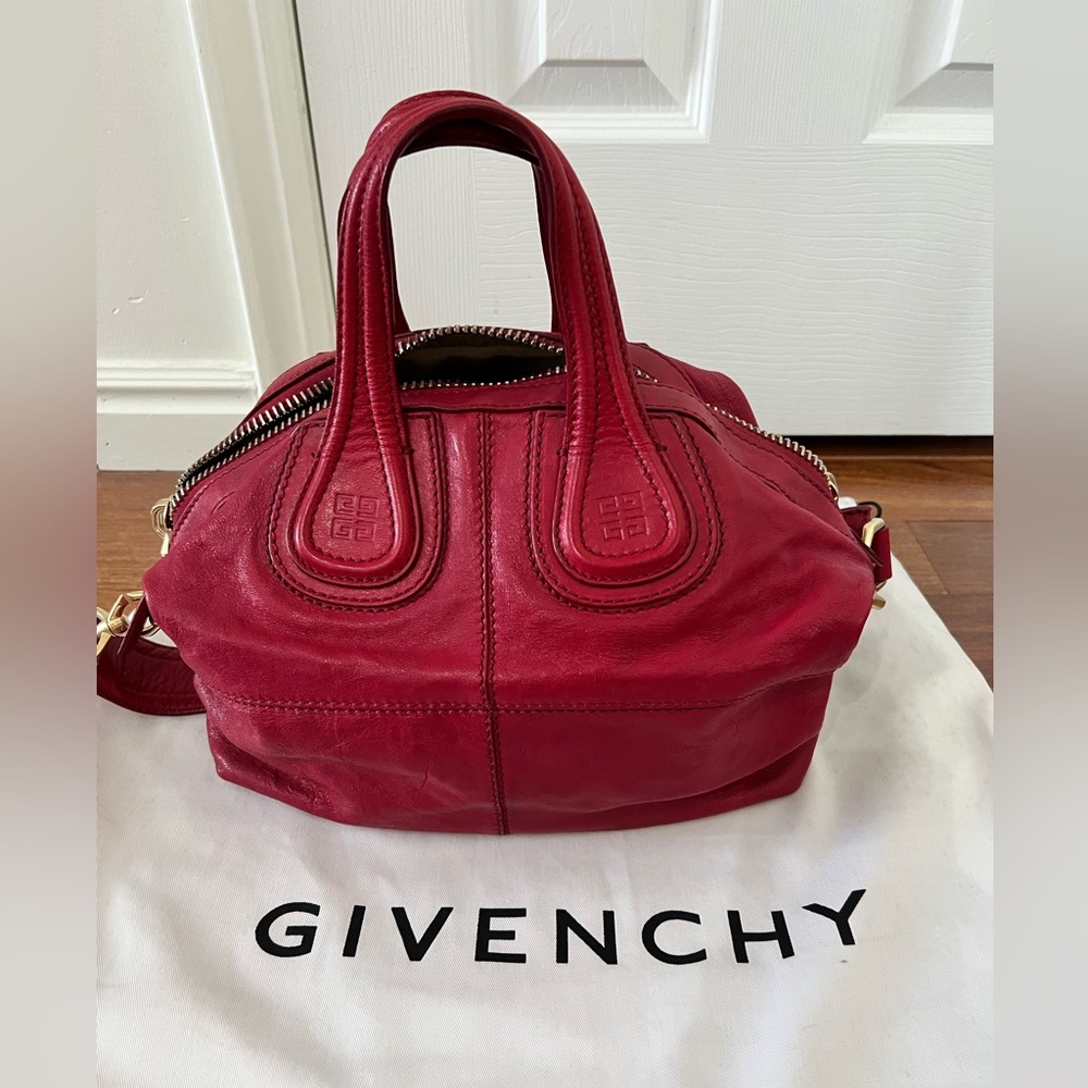 Givenchy Nightingale Red (goat leather) with gold hardware